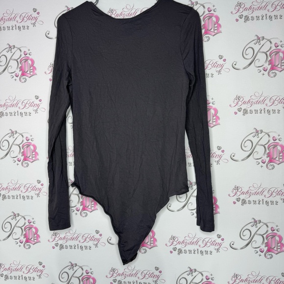 Missguided body suit long sleeve grey jersey brand new with tags snap button - Picture 5 of 9